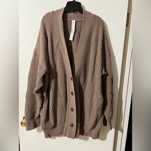 Lululemon Knit Button-Front Cardigan Taupestastic